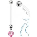 Šperky4U těhotenský piercing do pupíku srdíčko WP01080-P – Sleviste.cz