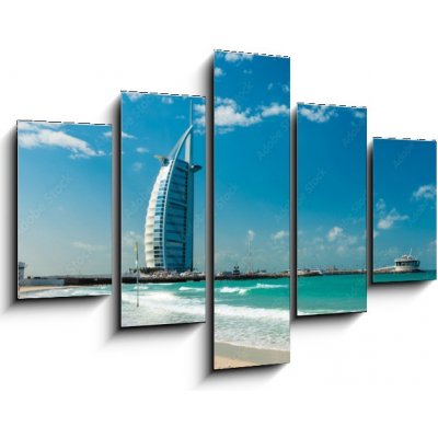 Obraz 5D pětidílný - 150 x 100 cm - Burj Al Arab Hotel in Dubai, United Arab Emirates Hotel Burj Al Arab v Dubaji, Spojené arabské emiráty – Hledejceny.cz