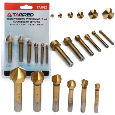 TAGRED Sada záhlubníků Titan 6.3 - 20.5 mm, 6 ks TA4092 – Zboží Dáma