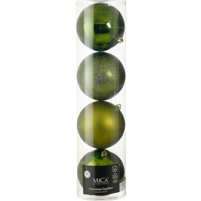 Mica Decorations Sada nerozbitných baněk, tmavě zelená, pr. 20 cm, 4 ks – Hledejceny.cz