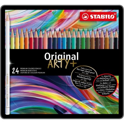 Prémiové pastelky - STABILO Original - ARTY+ - 24 ks sada v plechu - 24 různých barev