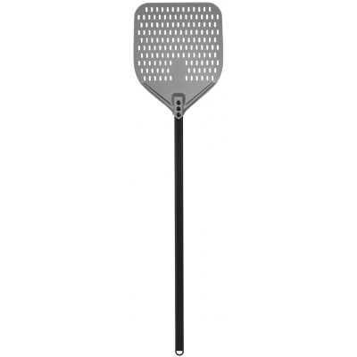 TECHNICA Černá, perforovaná lopata na pizzu z anodového hliníku s hliníkovým úchytem, čtvercová, 310x355x1200 mm | TECHNICA, Pizza Line – Zboží Mobilmania