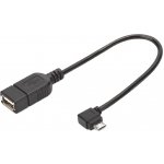 DIGITUS adaptérový kabel USB 2.0, OTG, typ micro B-A M/F, 15cm 2.0 v souladu, pravý úhel, bl – Hledejceny.cz
