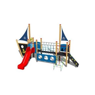 Playground System sestava se skluzavkou Koráb 4U231D – Zboží Mobilmania