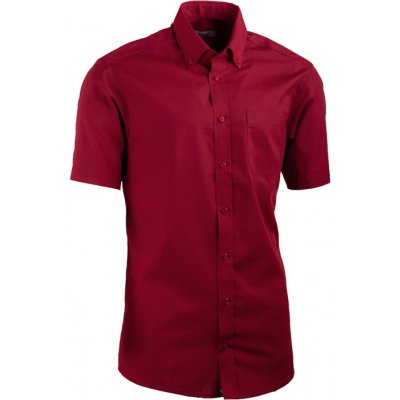 Aramgad košile s knoflíčky v límečku vypasovaná vínově červená 40334
