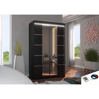 ADRK Furniture Genua 120 Black se zrcadlem – Zbozi.Blesk.cz