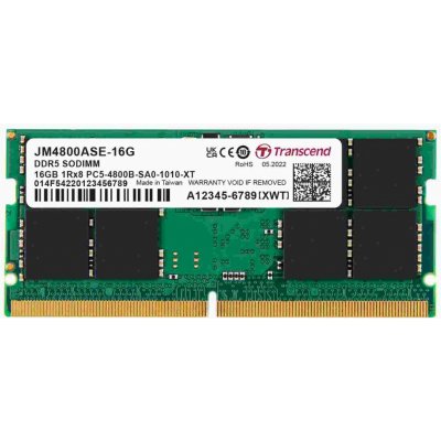 TRANSCEND SodimmDDR5 16GB 4800MHz JM 1Rx8 2Gx8 CL40 1.1V JM4800ASE-16G – Zboží Mobilmania