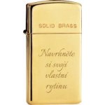 Zippo benzínový SOLID BRASS SLIM – Hledejceny.cz