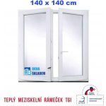 Erkado Plastové okno 140x140 cm bílé dvoukřídlé bez sloupku (štulp) pravé – Hledejceny.cz