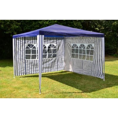 Garthen Zahradní párty stan modrý 3 x 3 m + 2 boční stěny – Zboží Mobilmania
