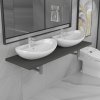 Koupelnový nábytek vidaXL 3dílný set koupelnového nábytku keramika šedý