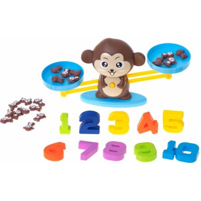 Zábavná vzdělávací hra s čísly a zvířátky balanční váha Opička