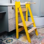 Family scl Skládací dětská učící věž Žlutá Přírodní – Sleviste.cz