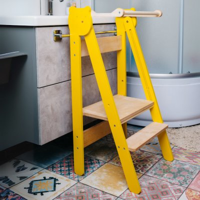 Family scl Skládací dětská učící věž Žlutá Přírodní – Sleviste.cz