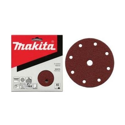 Makita P-32007 / Brusný papír na dřevo | kov | kámen / Zrnitost 320 / Průměr 150 mm / 9 otvorů / 10 ks (P-32007)