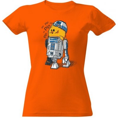 Tričko s potiskem R2D2 kuře Dámské dámské Oranžová – Hledejceny.cz