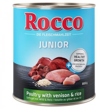 Rocco Junior drůbeží & zvěřina & rýže & vápník 24 x 0,8 kg