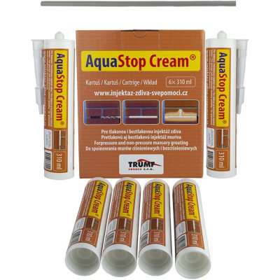 AquaStop Cream® - 6x kartuš 310 ml. injektážní krém pro sanaci zdiva bal. tuba s PET trubičkou – HobbyKompas.cz