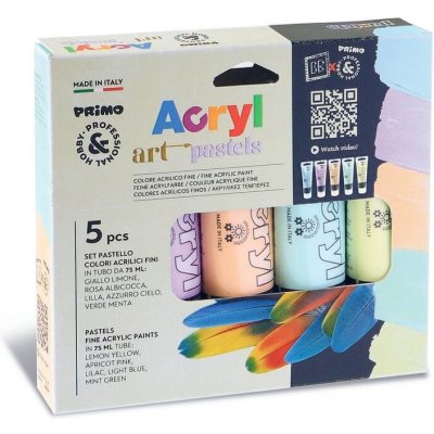 Primo Pastel Akrylové barvy sada 5 x 75 ml – Zbozi.Blesk.cz