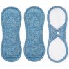 Hygienické vložky Bamboolik Látkové menstruační vložky z biobavlněného saténu Šedomodré ornamenty 1 ks