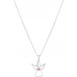 Evolution Group Ocelový náhrdelník anděl se Swarovski krystaly růžový 42043.3 – Zboží Dáma