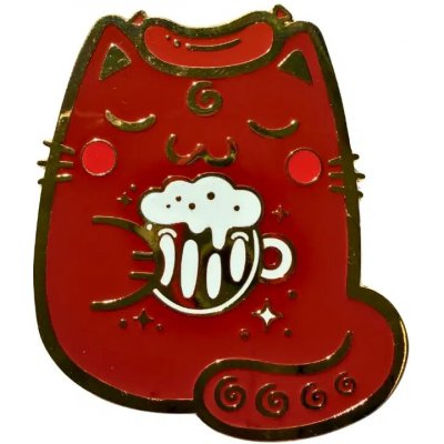 S1moonka kovový pin pivní kočička 45 mm – Zbozi.Blesk.cz