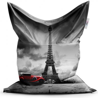 SABLIO Eiffelova věž a červené auto 150x100 cm