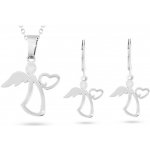 Biju set z chirurgické oceli anděl se srdíčkem řetízek visací náušnice 210 – Zboží Dáma