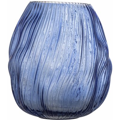 Bloomingville Váza Leyla Blue Glass, modrá barva, sklo – Hledejceny.cz