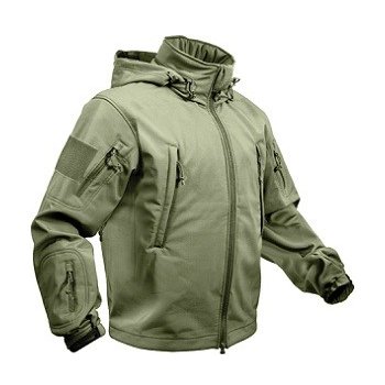 Bunda Rothco tactical s kapucí softshell zelená