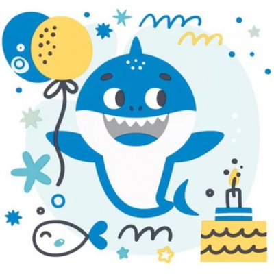 Pol-Mak Collection Ubrousek 33x33cm Blue Birthday Shark – Hledejceny.cz