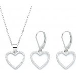 Majya stříbrný set šperků SRDCE náušnice a řetízek s přívěskem 10134 – Zboží Dáma