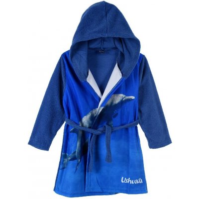 Ushuaia dětský flísový župan modrý – Zboží Mobilmania