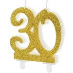 PARTYDECO Narozeninová svíčka 30 ZLATÁ 7 5 cm – Sleviste.cz