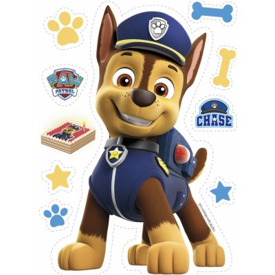 Jedlý papír Paw Patrol Chase k vystříhnutí 21x14,8cm - Dekora