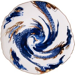 Seletti Jídelní talíř DIESEL CLASSICS ON ACID IMARI DRAGON 28 cm modrá porcelán