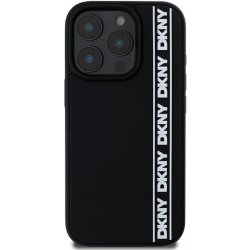 DKNY 3D Rubber Repeat Logo Line Zadní Kryt pro iPhone 16 Pro Black