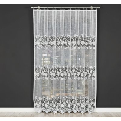Dekorační žakárová záclona na žabky DEMETRIA LONG bílá 200x250 cm (cena za 1 kus dlouhé záclony) MyBestHome – Zboží Mobilmania