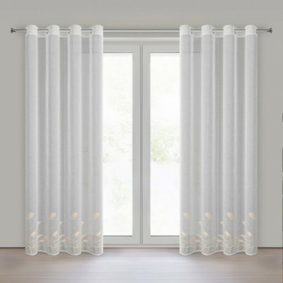 Hotová záclona TASHA bílá / béžová - na průchodkách – Zboží Mobilmania