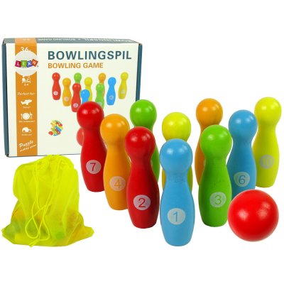 mamido Dřevěné bowlingové kuželky