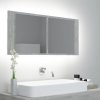 Koupelnový nábytek Nábytek XL LED koupelnová skříňka se zrcadlem betonově šedá 100x12x45 cm