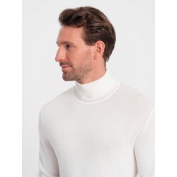 Ombre Clothing pánský basic svetr s rolákem krémový