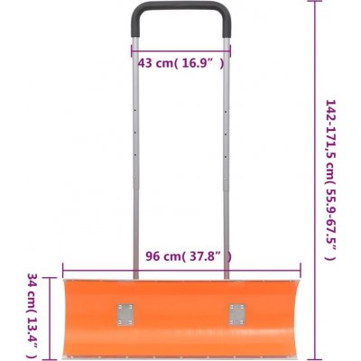 vidaXL s výsuvnou rukojetí radlice 96 cm ocel oranžové – HobbyKompas.cz