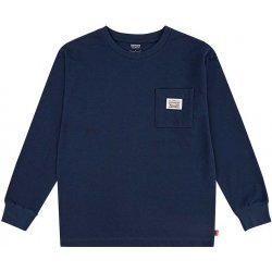 Levi's Dětská mikina LONG SLEEVE POCKET TEE tmavomodrá hladká 8EL555