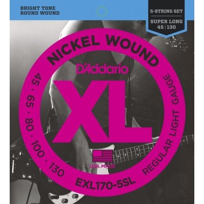 D'ADDARIO EXL 170-5SL Super Long Scale - .045 - .130