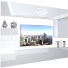 Obývací stěna Belini Premium Full Version bílý lesk LED osvětlení Nexum 117