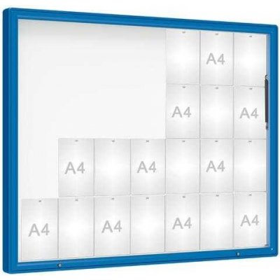 PROCITY Venkovní vitrína model 2000, 28 x A4, sklo, modrá | Zboží Auto