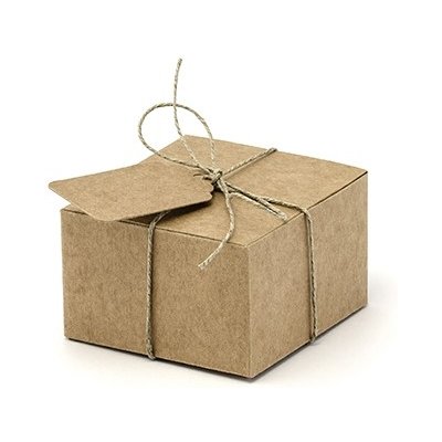 PartyDeco Krabičky na dárky se štítky - hnědé 10 ks – Zboží Mobilmania