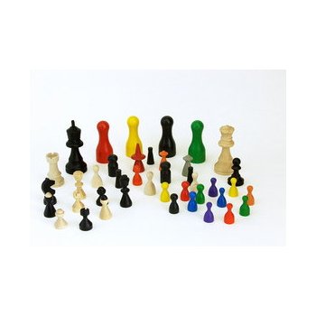 Figurky dřevo 25mm 24ks 6 barev společenská hra v sáčku 8x13cm