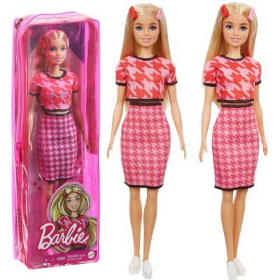 Barbie Modelka Blondýna fialová sukně